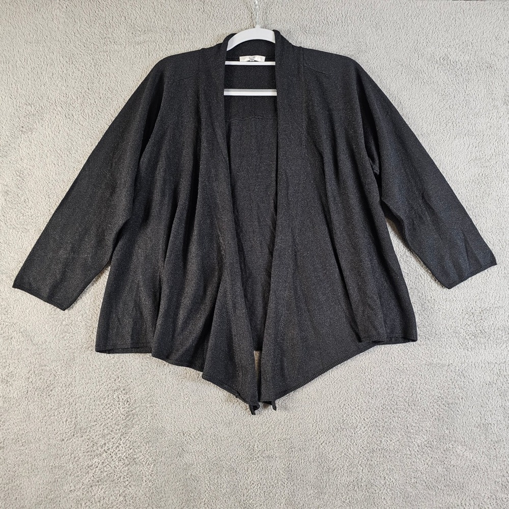 Metro 7 Womens Silk Angora Blend Open Front Waterfall Cardigan Black M FFM7M-675